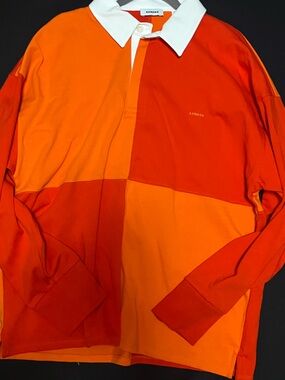 Sandro Rouge/Orange Rugby Square Sweatshirt size XXL (2XL)